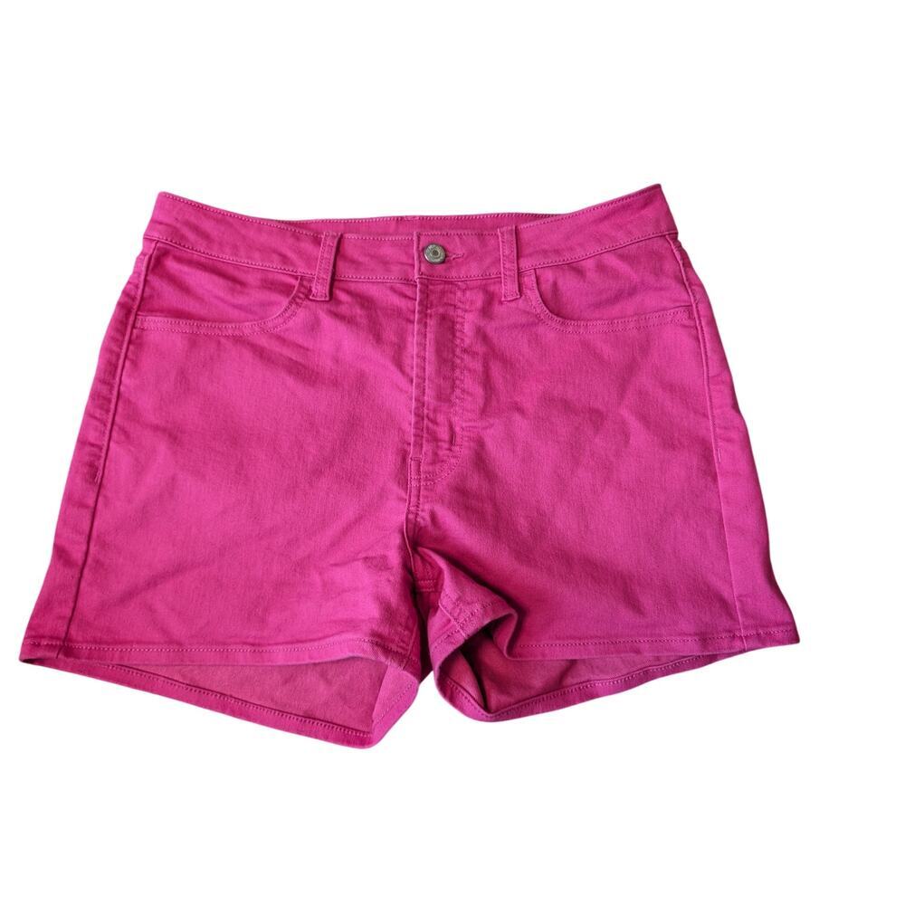 OLD NAVY WOW High Rise WOMEN'S HOT PINK Denim jean SHORTS, SIZE 12